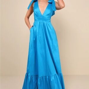 Lulu's Vibrant Blue Maxi Dress